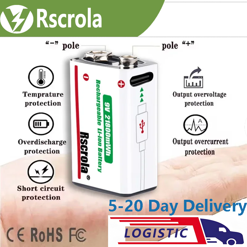 Smoke Detector Interconnected - Rscrola 9V 21800mWh Lityum İyon Şarj