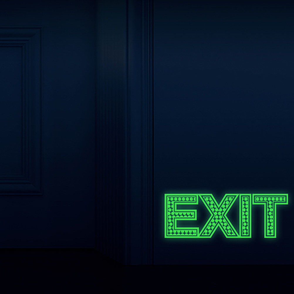 Emergency Exit Sign - 3 Adet Gece Parlayan Çıkış Etiketi