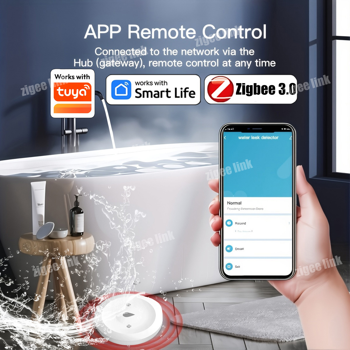 ZigBee 3.0 Su Sensörü Akıllı K - Water Alarm Sensor incelemesi ve fiyatı